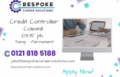 Credit Controller – Coleshill – £13 -15 p/h